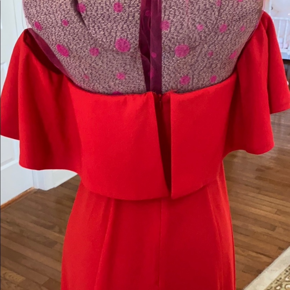 NWT ASOS Red Rare London Off-Shoulder Ruffle Maxi - Picture 4 of 7
